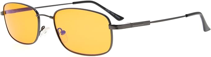 Eyekepper 97% Blue Light Blocking Reading Glasses-Better Sleep Computer Readers-Mens Womens Memory Titanium