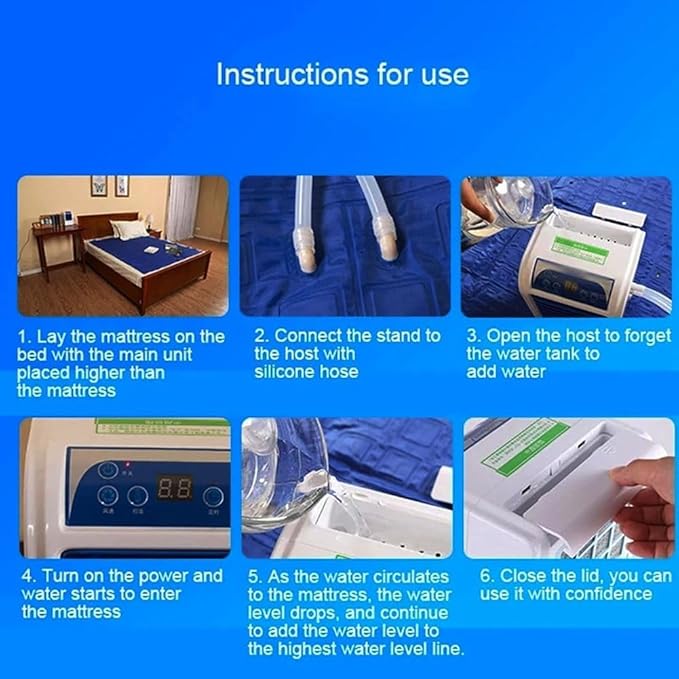 Electric Water Cooling Mattress Pad System 1.7L – 160x70cm Water-Cooled Bed Cooler for Hot Sleepers and Night Sweats, White