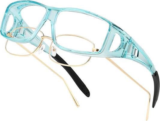 Fit Over Glasses Blue Light Blocking and Night Vision Driving Glasses for Men Women Wrap Around Goggles Eyewear PT2006