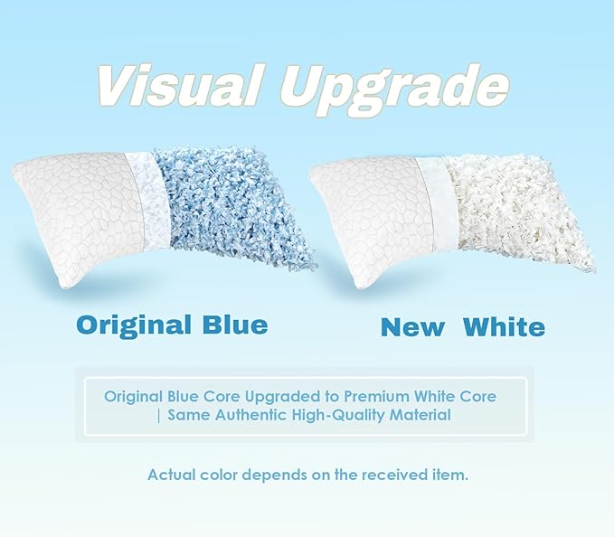 Cooling Pillow King Size 1 Pack, Adjustable Bed Pillows for Sleeping, Luxury Shredded Memory Foam Side Sleeper Pillow for Adults, King Size Firm Pillows for Side, Back Sleepers Neck Shoulder Pain