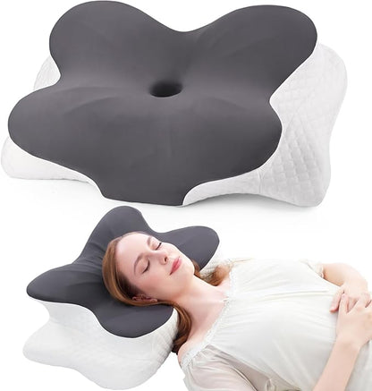 Cervical Pillow for Neck Pain Relief, Contour Memory Foam Pillows, Adjustable Orthopedic Pillow with Cooling Pillowcase for Side, Back, Stomach Sleepers, Ergonomic Neck and Shoulder Support