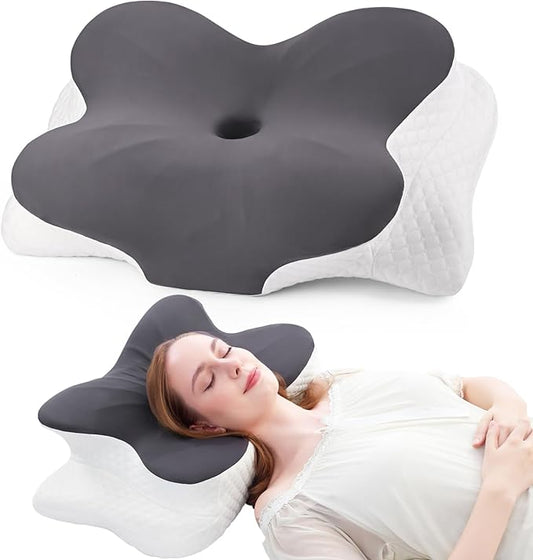 Cervical Pillow for Neck Pain Relief, Contour Memory Foam Pillows, Adjustable Orthopedic Pillow with Cooling Pillowcase for Side, Back, Stomach Sleepers, Ergonomic Neck and Shoulder Support