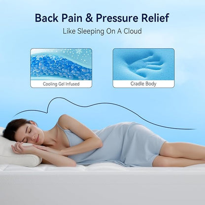 ELEMUSE Twin Size Dual Layer 3 Inch Memory Foam Mattress Topper, Breathable Pillow Top Mattress Pad with Deep Pocket, Enhanced Support, Non-Slip Design & Removable & Washable