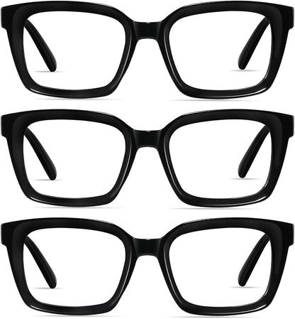 XVXV Reading Glasses for Women Men - Blue Light Blocking Readers Oversize Oprah Square Anti Glare/Eyestrain Spring Hinge