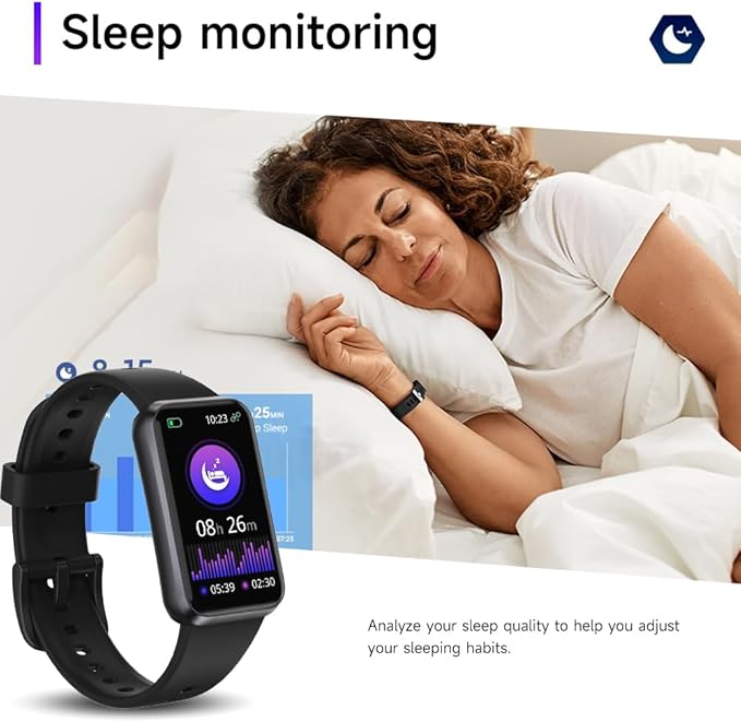 Fitness Trackers,Blood Oxygen Heart Rate Sleep Monitor,Smart Band 24/7 Health Monitoring,Calorie Pedometer Steps Counter Activity watchs/Notifications for iOS/Android