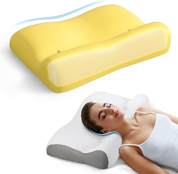 Memory Foam Bed Pillow for Sleeping, Ergonomic Cervical Neck Support Orthopedic Contour Pillow for Side Back Stomach Sleeper, Neck and Shoulder Pain Relief Anti Snoring Pillow (Firm, 1)
