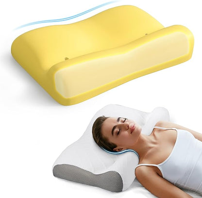 Memory Foam Bed Pillow for Sleeping, Ergonomic Cervical Neck Support Orthopedic Contour Pillow for Side Back Stomach Sleeper, Neck and Shoulder Pain Relief Anti Snoring Pillow (Firm, 1)