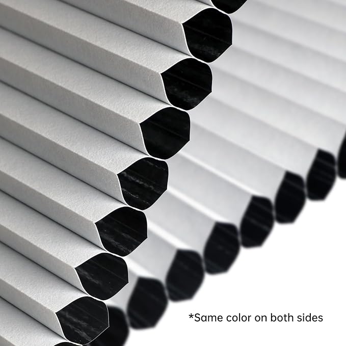 Motorized Cellular Shades with Remote, Blackout Smart Cellular Shades Compatible with Alexa, Cordless Honeycomb Window Blinds for Bedroom Home Office, Custom Size, Blackout Pearl