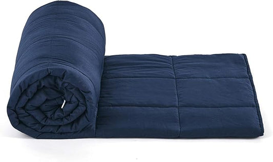 TONGDADA California King Size Weighted Blanket | 90''x108'',40lbs | Perfect for Couples,Designed for Heavy Weight Enthusiasts | Premium Cotton Material with Glass Beads | Navy