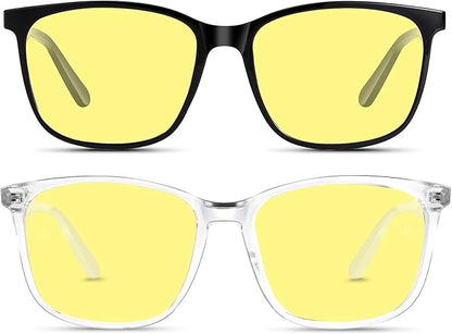 Night Vision Driving Glasses for Women & Men - Anti Glare Blue Light Blocking Computer Glasses with HD Clarity, UV400 Protection | Nighttime Safety Eyewear for Screen Use & Road Travel