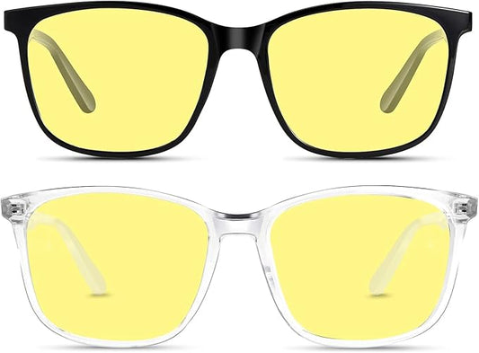 Night Vision Driving Glasses for Women & Men - Anti Glare Blue Light Blocking Computer Glasses with HD Clarity, UV400 Protection | Nighttime Safety Eyewear for Screen Use & Road Travel