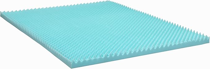 Beautyrest Cool Wave Plus Convoluted Pressure-Relieving Memory Foam Mattress Topper, Twin XL, 3-Inch,Blue