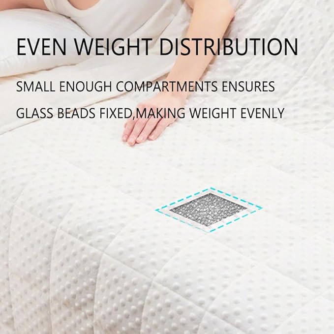 Weighted Blanket with Plush, Single Double Heavy Blanket with Premium Glass Bead All-Season Even Weight Distribution Therapy Blanket A/B Double Side 80x87 20lbs
