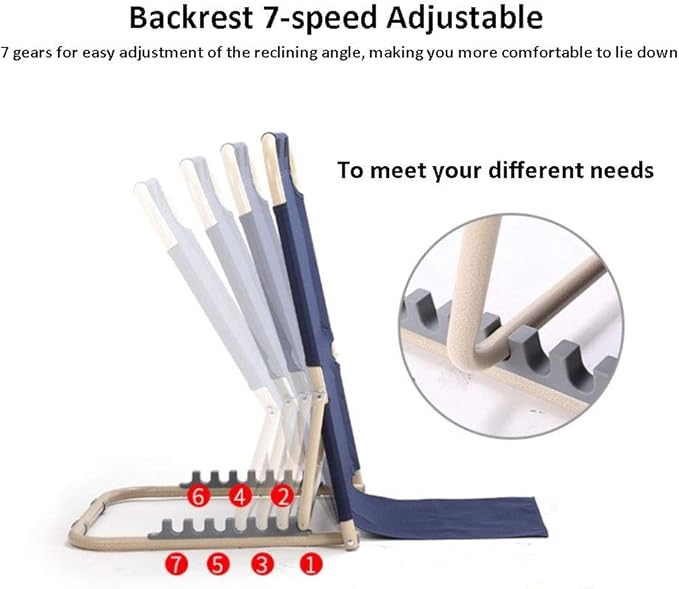 Heavy Duty Healthcare Back Rest Adjustable Fabric Bed Back Rest Bed Support to Eat Read Watch TV and More in Bed, Use on Top of Mattress More Versatile Than Wedge Pillow,Blue