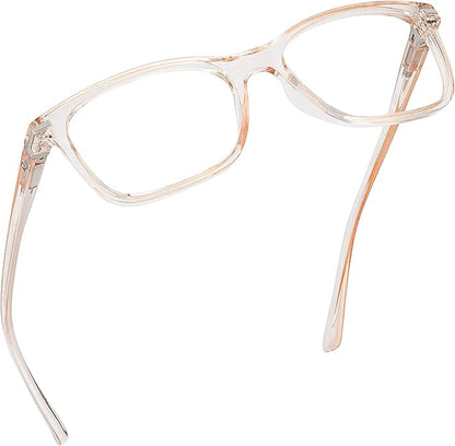 Readerest Blue Light Blocking Glasses – Thin Reflective Lens, Anti-Glare Computer Eyeglasses, UV Protection, Eye Strain Relief (Peach, 2.75 Magnification)