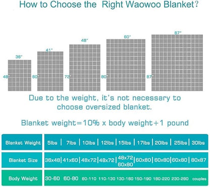 Waowoo Weighted Blanket Adult, 20lbs 60"x80" Blanket for Deeper Sleep,Material with Glass Beads(Dark Grey)