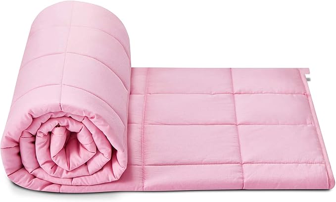 RelaxBlanket Weighted Blanket | 60''x80'',20lbs | for Individual Between 190-240 lbs | Premium Cotton Material with Glass Beads | Pink