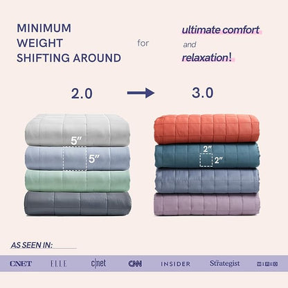 YnM Cooling Weighted Blanket for Adults, 15lbs Heavy Bed Throw for One Person of 140lbs, Perfect for Hot Sleepers or Warm Climates with Rayon/Glass Beads(60x80 Inches, Queen Bed, Fuchsia Purple)