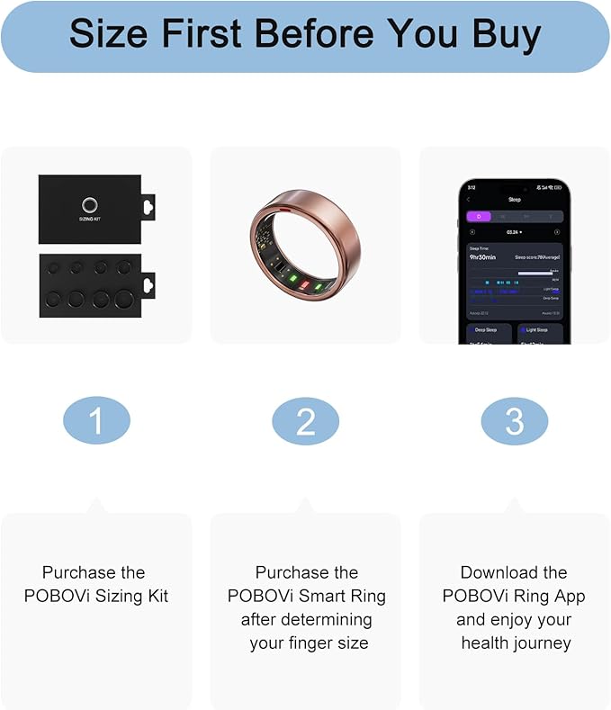 Ring OnePlus - Ultra-Thin Titanium Smart Ring - 7 Days Battery Life - Fitness/SPO₂/Stress/HR/Sleep Skin Temperature Tracker - No App Fee - iOS&Android Compatible (Rose Gold, 9)