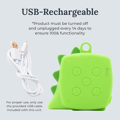 Yogasleep Pocket Baby Soother Dinosaur, White Noise Machine, 6 Soothing Sounds & Timer For Better Sleep, Includes Brown Noise & Lullabies, Compact Size For Travel & Child Safe, Must Have Registry Gift