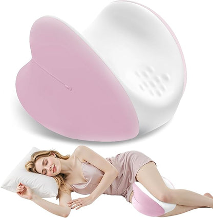Knee Pillow for Side Sleepers, Leg Pillow with Washable Cover, Memory Foam Leg Pillow for Side Sleeping, Heart-Shape Cushion for Hip, Back & Sciatica Pain Relief, Pink