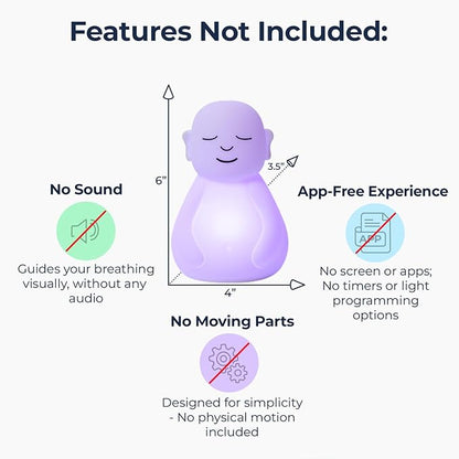 Mindsight 'Original Breathing Buddha' Guided Visual Meditation | 3 Modes to Slow Your Breathing & Calm Your Mind | Stress & Anxiety Relief | Wellness Gift | Adults, Kids, Classrooms | USB Rechargeable