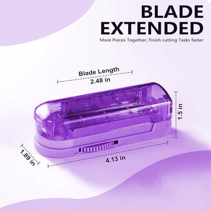 JohnBee Pill Cutter Splitter for Small and Tiny Pills. Adjustable Pill Splitter Accurately Cuts Multiple Pills at Once. Sharp Blade with Safety Guard. Non-Slip Silicone Edge (Dark Purple)