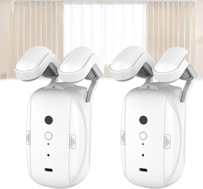 Smart Automatic Curtain Opener,2pcs Electric Curtain Robot,Multiple Control Ways,Timed Opening And Closing,High-Performance Curtain Robot,For Roman Rod,U-Shaped Rail,I-Shaped Rail,kit2