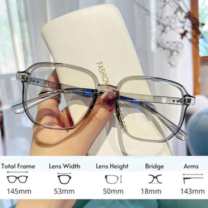 Blue Light Blocking Glasses Reading Glasses for Women Men Square Nerd Eyeglasses Frame Lightweight Reduce Eye Strain