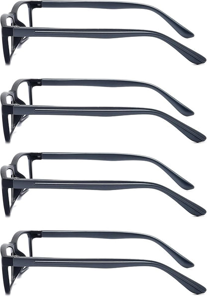 Reading Glasses Blue Light Blocking for Men Women,Rectangular Frame Computer Readers with Spring Hinge