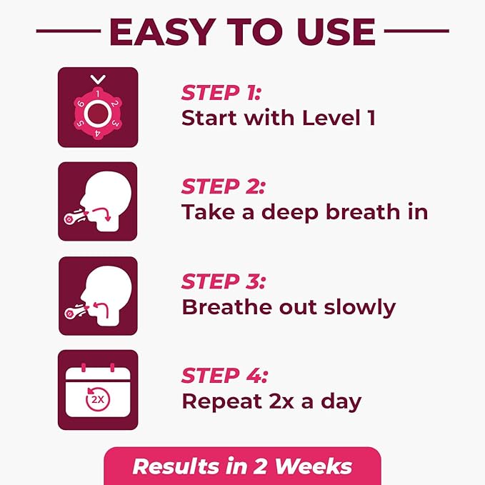 The Breather Pink | Easy Lung Training for Better Breathing & Enhance Your Wellness | Guided Coaching App Included
