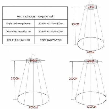 EMF Radiation Shielding Bed Canopy,100% Silver Fiber Radiation Protection Fabric Insomnia Relief,Silver-60 * 250 * 1200cm