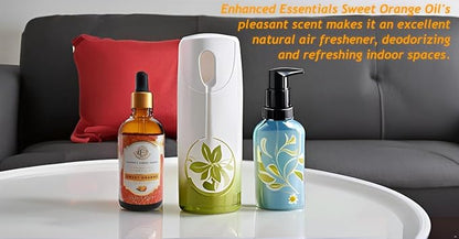 Luxurious Sweet Orange Essential Oil by Enhanced Essentials| Slow Distilled & Pure| for Home Cleaning,Diffusers,Skin & Hair Care,Aromatherapy,Bath,Soap & Candle Making|with Glass Dropper|100 ml