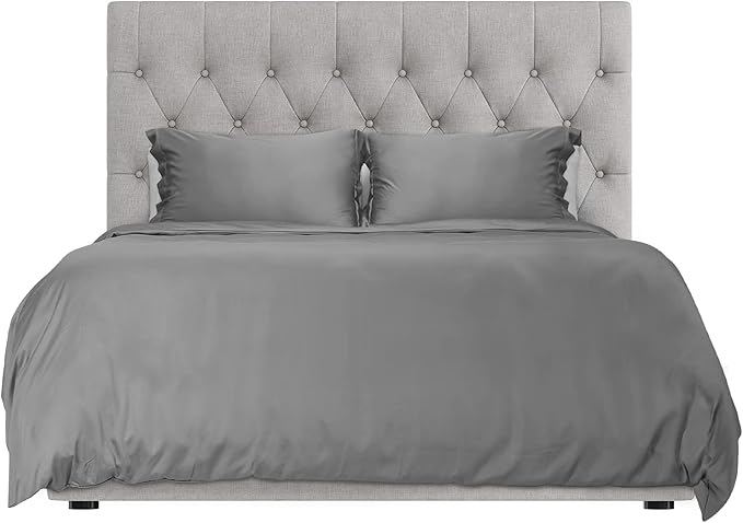 Hotel Sheets Direct 3 Piece Full Duvet Cover Set, 100% Viscose Derived from Bamboo Comforter Cover with 2 Pillow Shams, Moisture-Wicking, Silky Soft Texture, Cooling, Breathable, Easy Care, Dark Gray