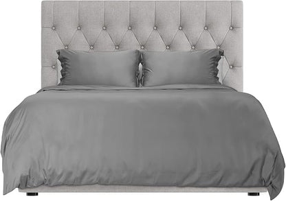 Hotel Sheets Direct 3 Piece Full Duvet Cover Set, 100% Viscose Derived from Bamboo Comforter Cover with 2 Pillow Shams, Moisture-Wicking, Silky Soft Texture, Cooling, Breathable, Easy Care, Dark Gray