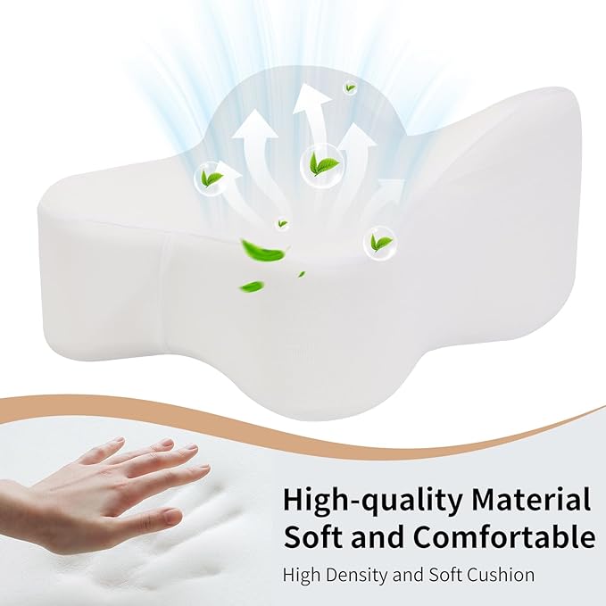 Pregnancy Knee Pillow for Side Sleepers with Strap, Memory Foam Leg Pillow for Sciatica Pain Relief, Hip & Back Support, Alignment Cushion for Pregnant Women, Post Surgery Leg Elevation (White)