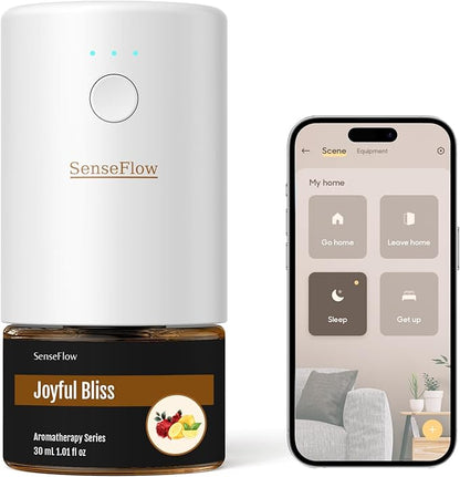 SF101S Pro Smart Waterless Essential Oil Diffuser, Plug in Aromatherapy Diffuser & Non-Toxic air Freshener, 120-Day Natural Aroma Mist, Covers 1000 Sq Ft- Free 30ml Joyful Bliss