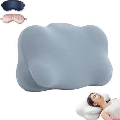 Cloud Neck Pillow, Cloud Pillow, Ergonomic Memory Foam Pillows, Adjustable Cervical Neck Support Pillow with Breathable Pillowcase for Side Back Stomach Sleepers (Light Blue)