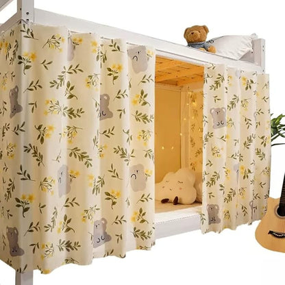 Bottom Bunk Bed Curtains Sheer Privacy Cloth Underbed Curtains for Low Loft Bed Twin, 2 Panels, Koala