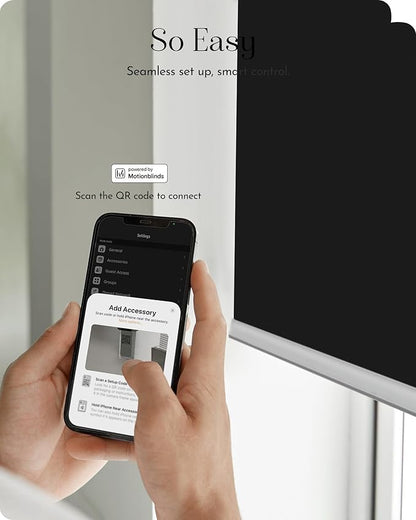 Graywind Smart Roller Shades 100% Blackout Window Blinds with APP Control Customized Automatic Shades for Home and Office(45" Wx72 H,Black)