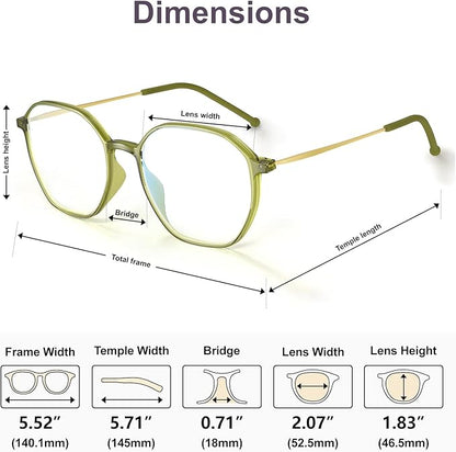 VISOONE Lightweight TR90 Blue Light Blocking Glasses Frame with Anti Glare Eye Protection for Women and Men RANE