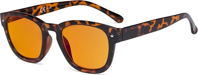 Eyekepper Blue Light Blocking Reading Glasses with Orange Tinted Filter Lens for Sleeping - Anti Blue Ray Computer Readers - Tortoise +1.25