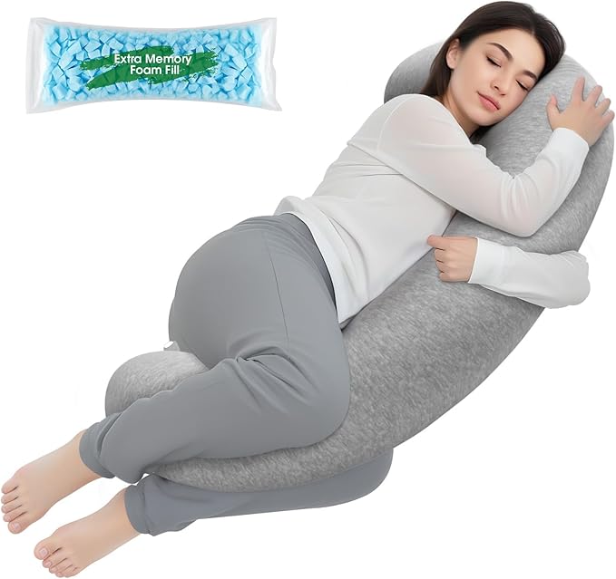 Body Pillow, Long Pillow, Memory Foam Body Pillow, C-Shaped Side Sleep Pillow, Long Lumbar Pillow, 35”×10”