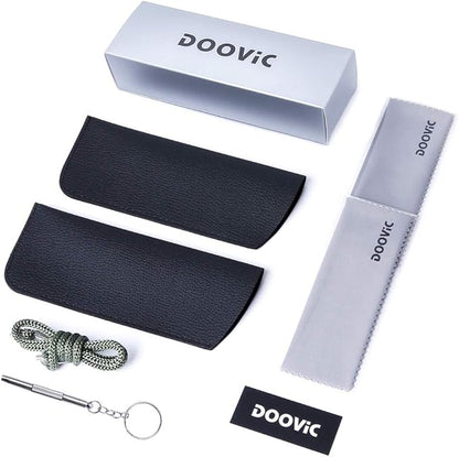DOOViC 2 Pack Reading Glasses for Women Men TR90 Flexible Lightweight Anti Eyestrain Blue Light Blocking Computer Readers