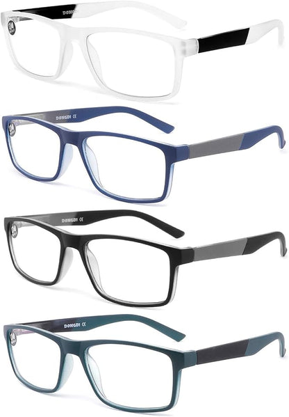DONGDI Blue Light Blocking Reading Glasses 4 Pack Computer Readers for Women Men,Anti Glare UV Ray Filter Eyeglasses… (4mix colors, 1.25)