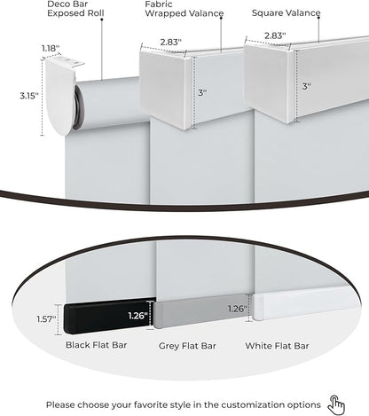 AIVIDIG Motorized Roller Automatic Shade with Remote Control, 100% Blackout Electric 21-110” Width Blinds for Windows with Alexa Google Home, Rechargeable Smart Customized Size（Waterproof-Light Grey）