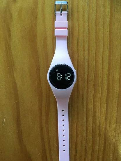Vibrating Alarm Watch, Water Resistant Potty Training Wristband Rechargeable Medical Reminder Watch with Timer and 15 Daily Alarms (Pink)