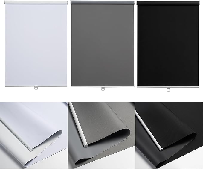 Custom Roller Shades 100% Blackout Blinds for Windows and Doors, Pull Down Room Darkening Window Shades, Easy to Install for Home and Office