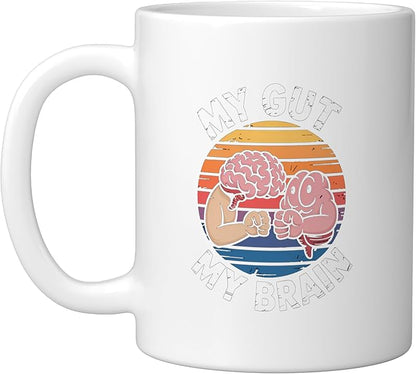 Relaxation Breathing Vagus Nerve Stimulation Stress Relief Ceramic Mug, White