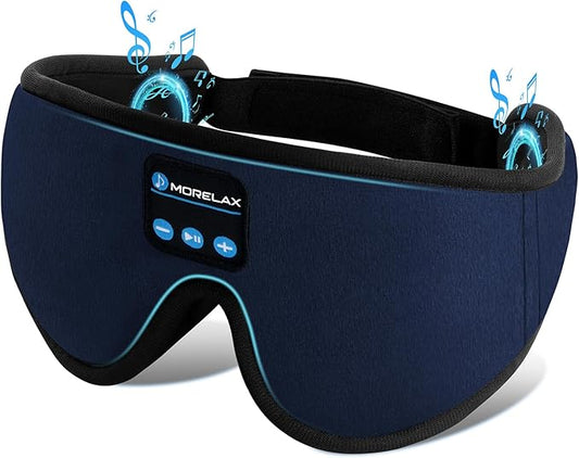Sleep Mask with Bluetooth Headphones, 3D Sleep Mask Wireless Music Eye Mask for Sleeping Side/Back Sleepers Sleep Headphones Gift (Azure)